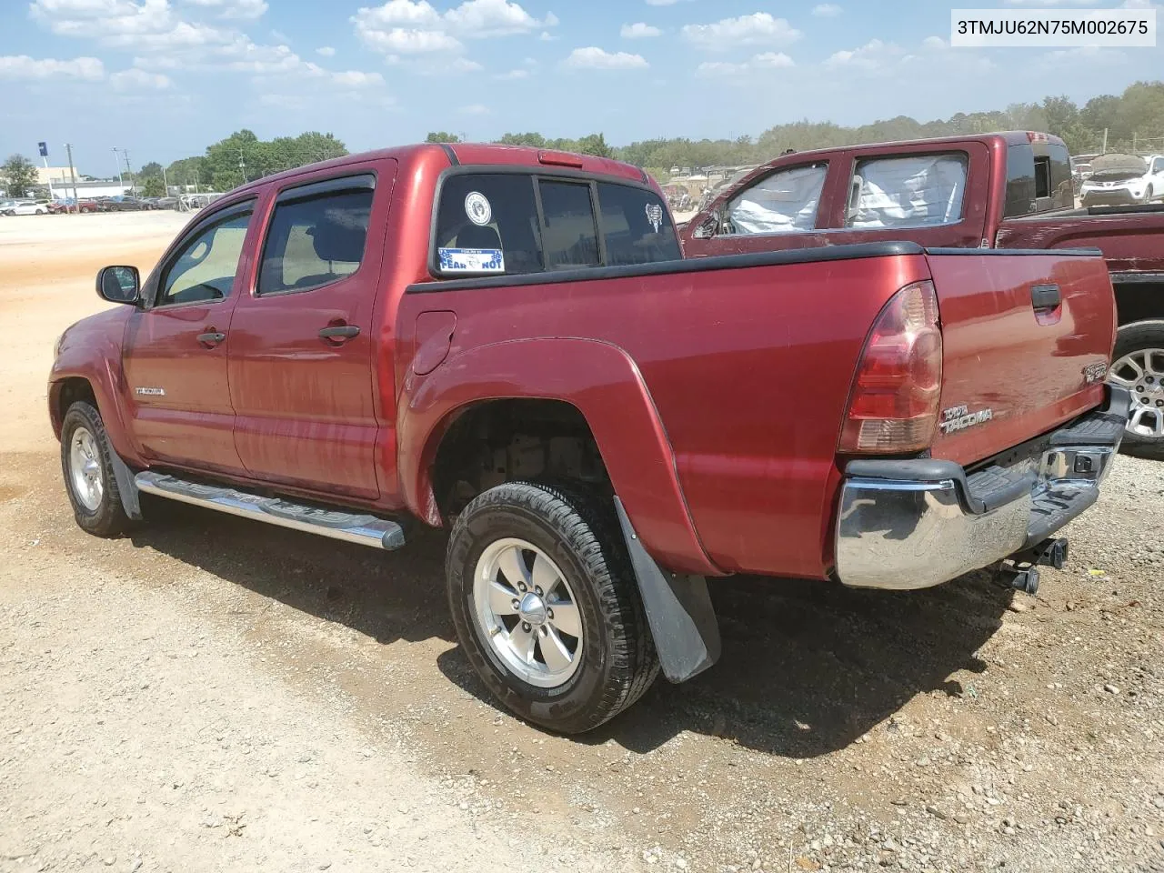 2005 Toyota Tacoma Double Cab Prerunner VIN: 3TMJU62N75M002675 Lot: 69388684