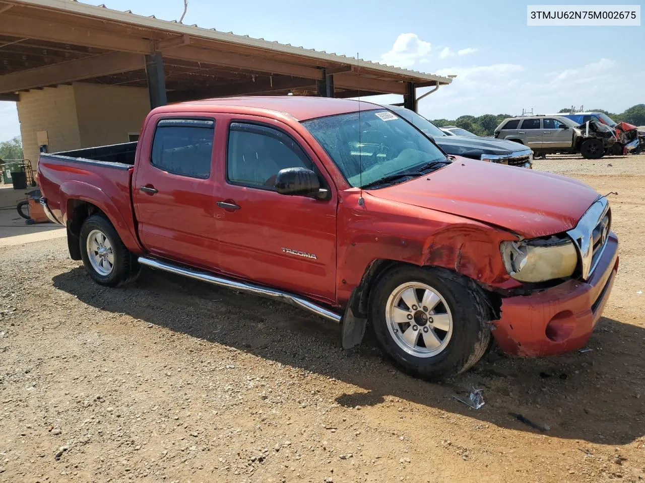 2005 Toyota Tacoma Double Cab Prerunner VIN: 3TMJU62N75M002675 Lot: 69388684