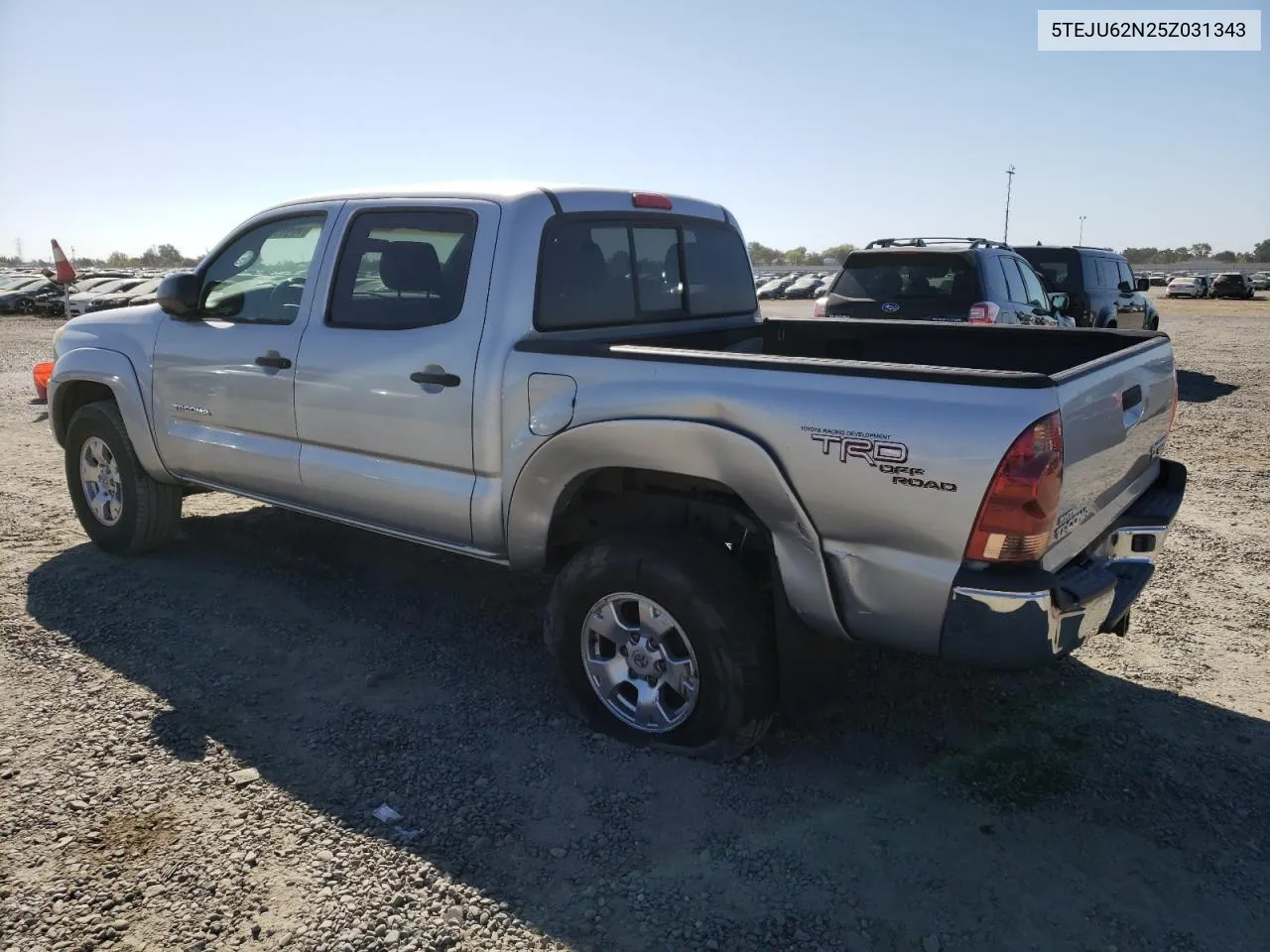 2005 Toyota Tacoma Double Cab Prerunner VIN: 5TEJU62N25Z031343 Lot: 70916794