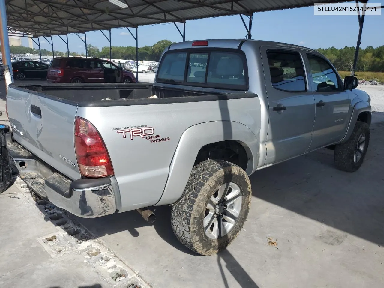 2005 Toyota Tacoma Double Cab VIN: 5TELU42N15Z140471 Lot: 71032214