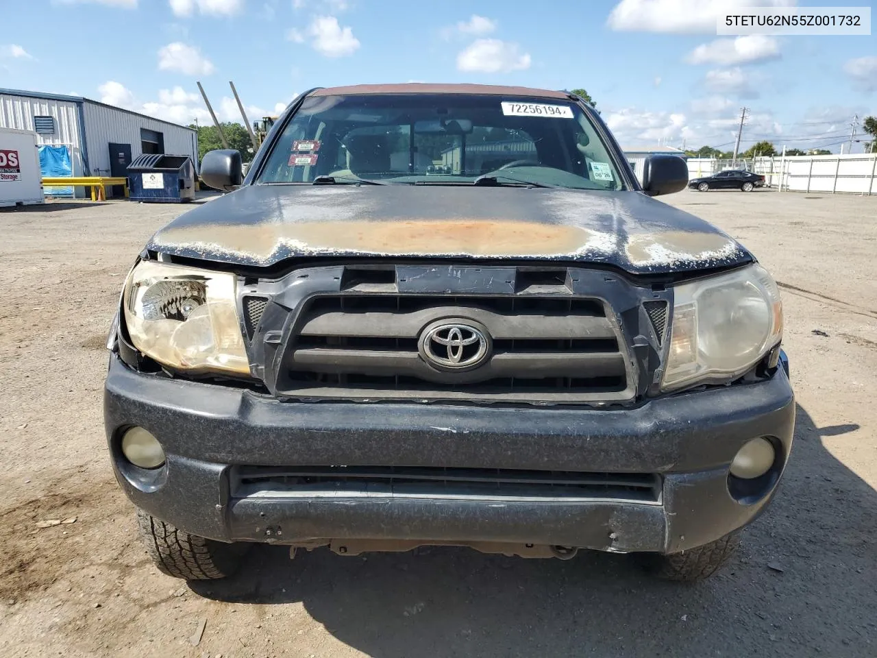 2005 Toyota Tacoma Prerunner Access Cab VIN: 5TETU62N55Z001732 Lot: 72256194