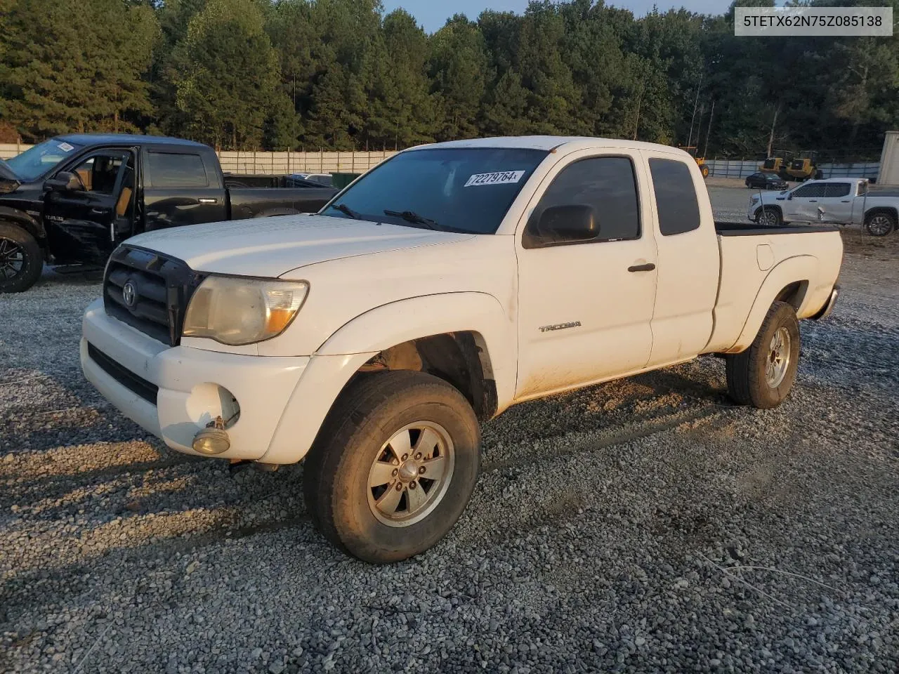 2005 Toyota Tacoma Prerunner Access Cab VIN: 5TETX62N75Z085138 Lot: 72279764