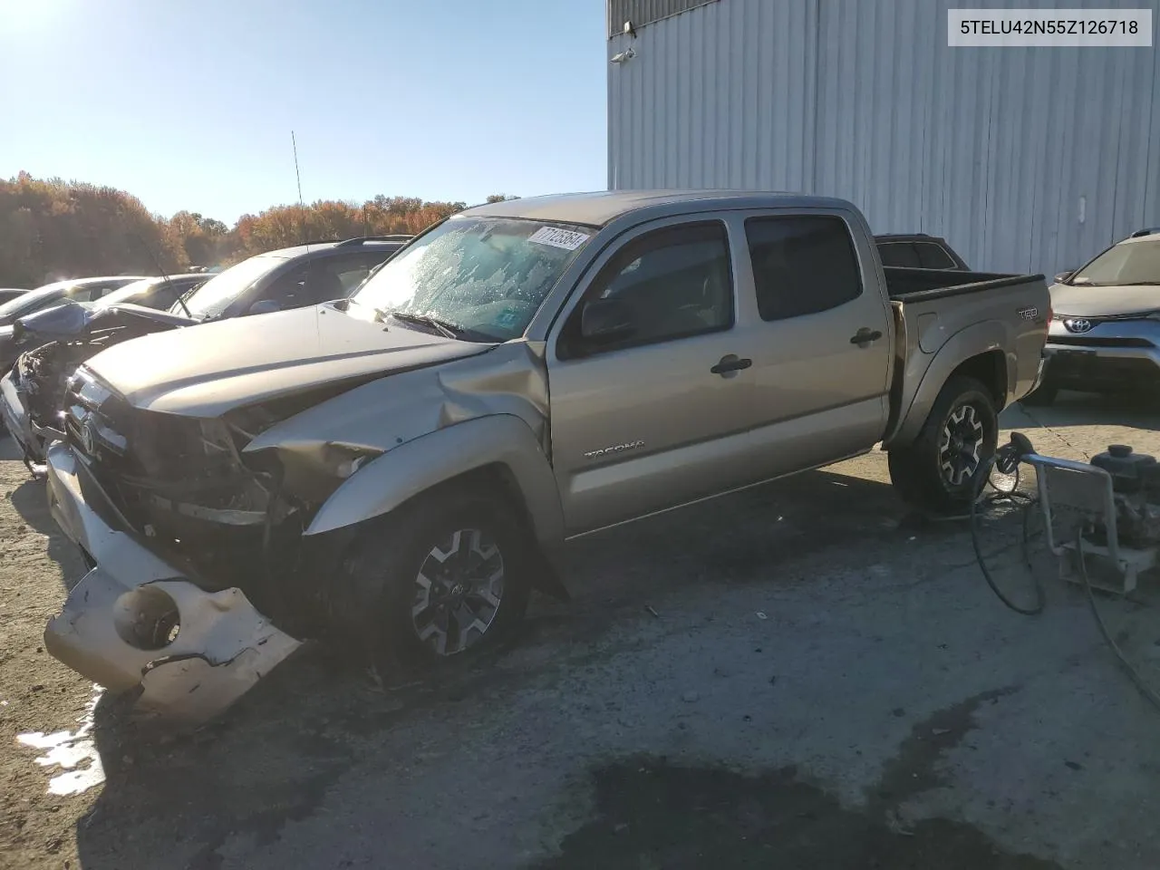 2005 Toyota Tacoma Double Cab VIN: 5TELU42N55Z126718 Lot: 77125364