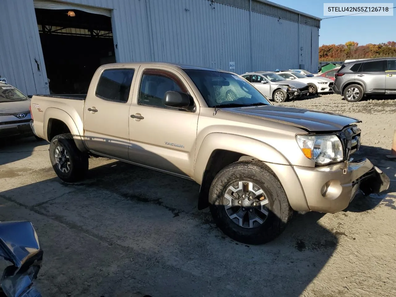 2005 Toyota Tacoma Double Cab VIN: 5TELU42N55Z126718 Lot: 77125364