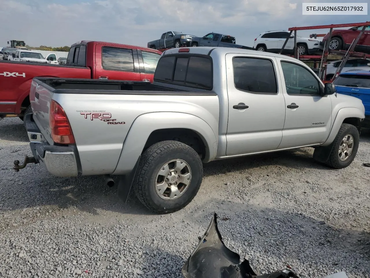 2005 Toyota Tacoma Double Cab Prerunner VIN: 5TEJU62N65Z017932 Lot: 77912184