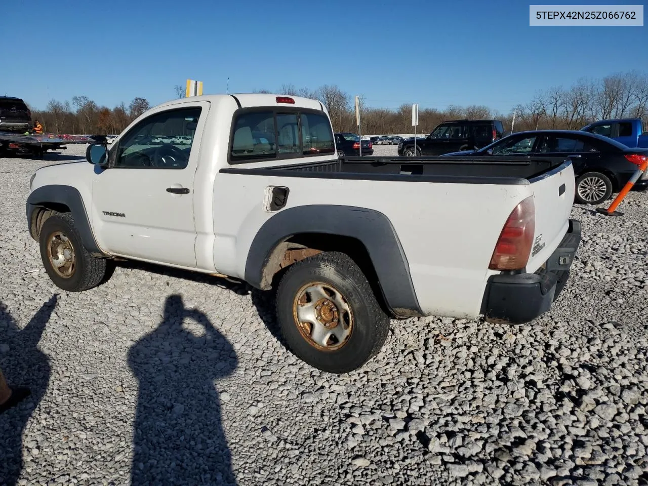 2005 Toyota Tacoma VIN: 5TEPX42N25Z066762 Lot: 80141114