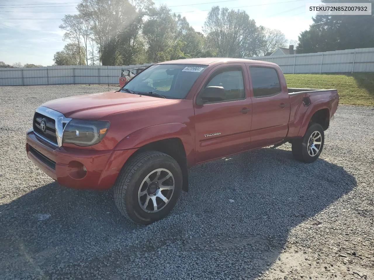 2005 Toyota Tacoma Double Cab Prerunner Long Bed VIN: 5TEKU72N85Z007932 Lot: 80209904