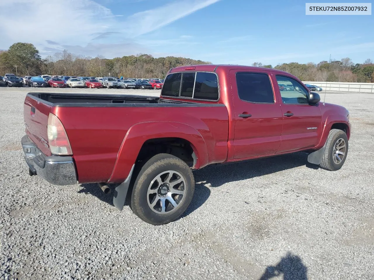 2005 Toyota Tacoma Double Cab Prerunner Long Bed VIN: 5TEKU72N85Z007932 Lot: 80209904