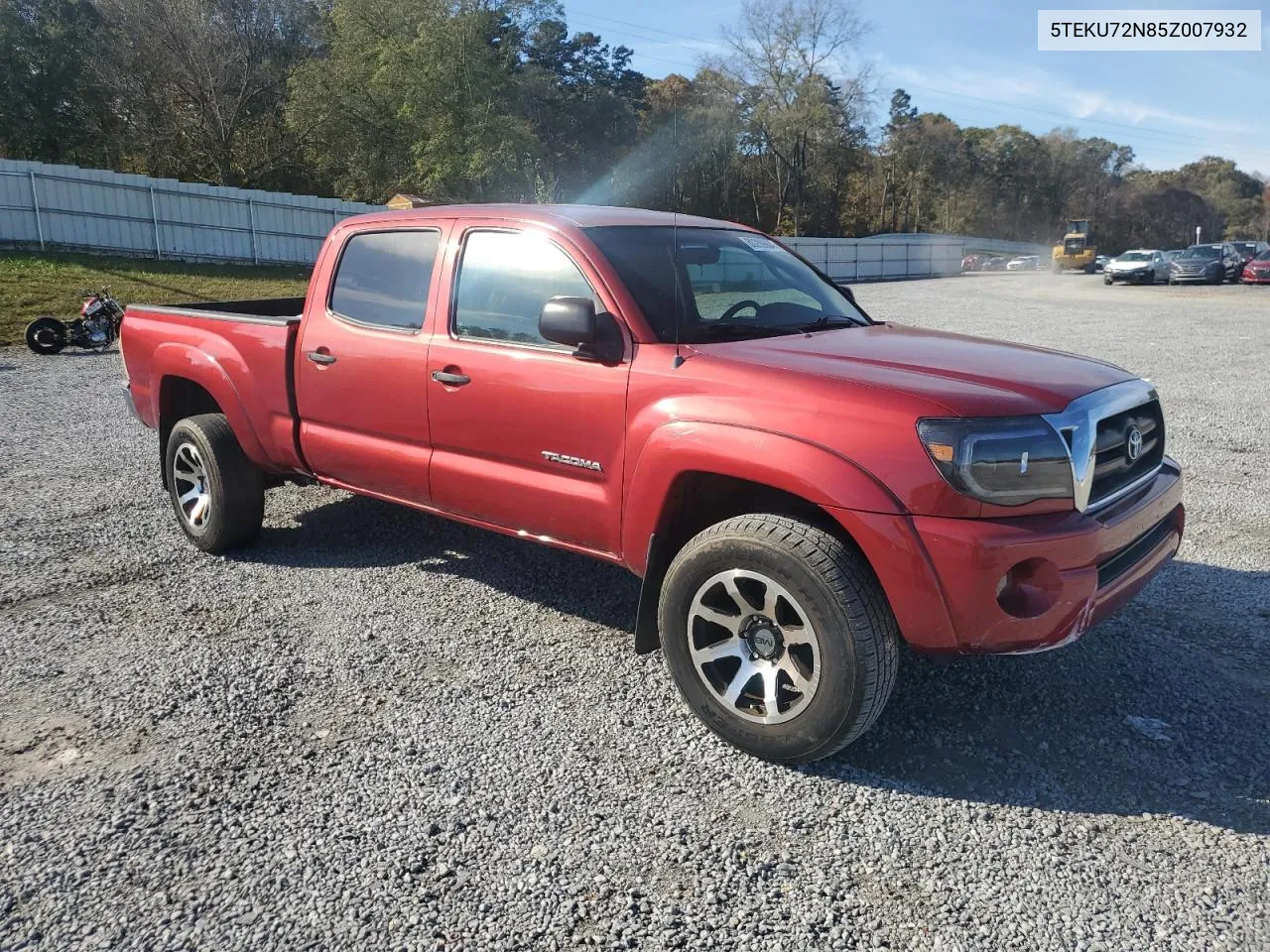 2005 Toyota Tacoma Double Cab Prerunner Long Bed VIN: 5TEKU72N85Z007932 Lot: 80209904