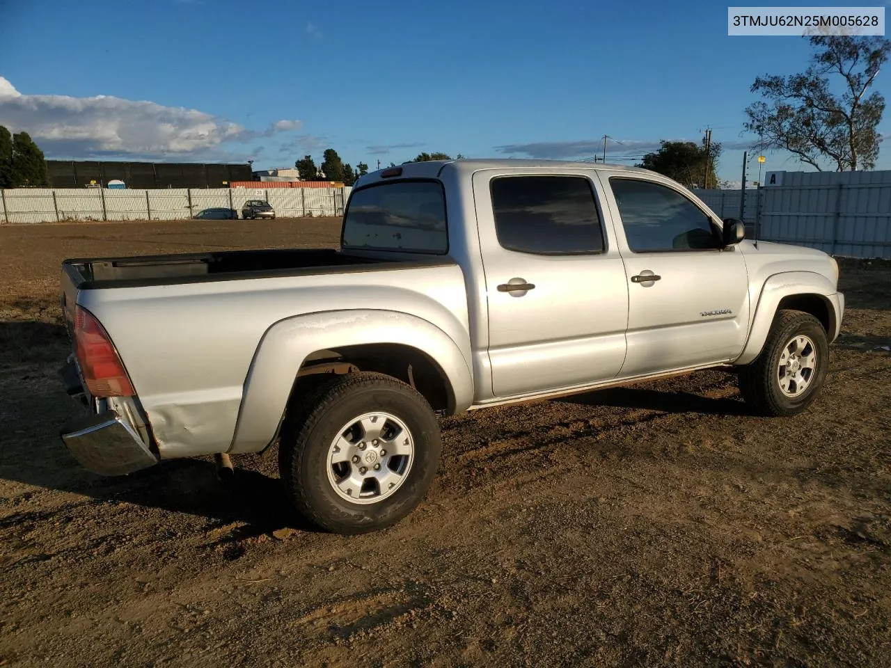 2005 Toyota Tacoma Double Cab Prerunner VIN: 3TMJU62N25M005628 Lot: 80545734