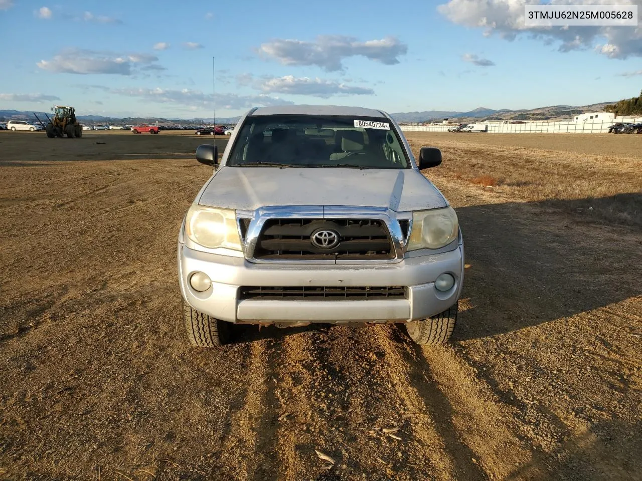 2005 Toyota Tacoma Double Cab Prerunner VIN: 3TMJU62N25M005628 Lot: 80545734