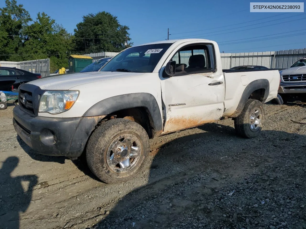 2006 Toyota Tacoma VIN: 5TEPX42N06Z238093 Lot: 67147884