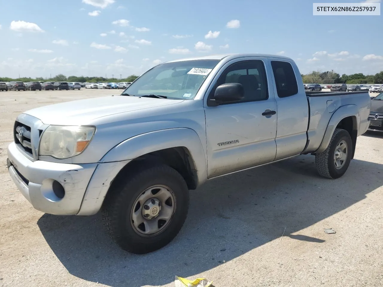 2006 Toyota Tacoma Prerunner Access Cab VIN: 5TETX62N86Z257937 Lot: 71826904