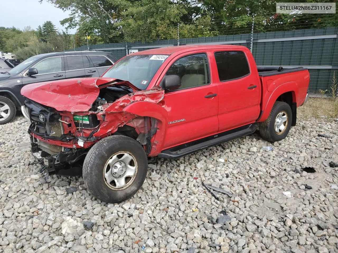 2006 Toyota Tacoma Double Cab VIN: 5TELU42N86Z311167 Lot: 72042454