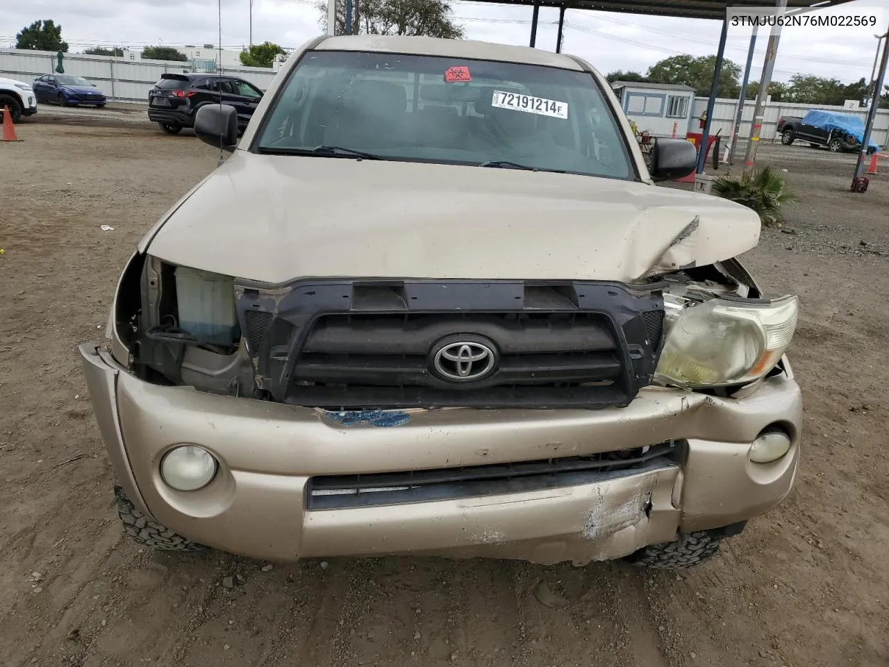 2006 Toyota Tacoma Double Cab Prerunner VIN: 3TMJU62N76M022569 Lot: 72191214