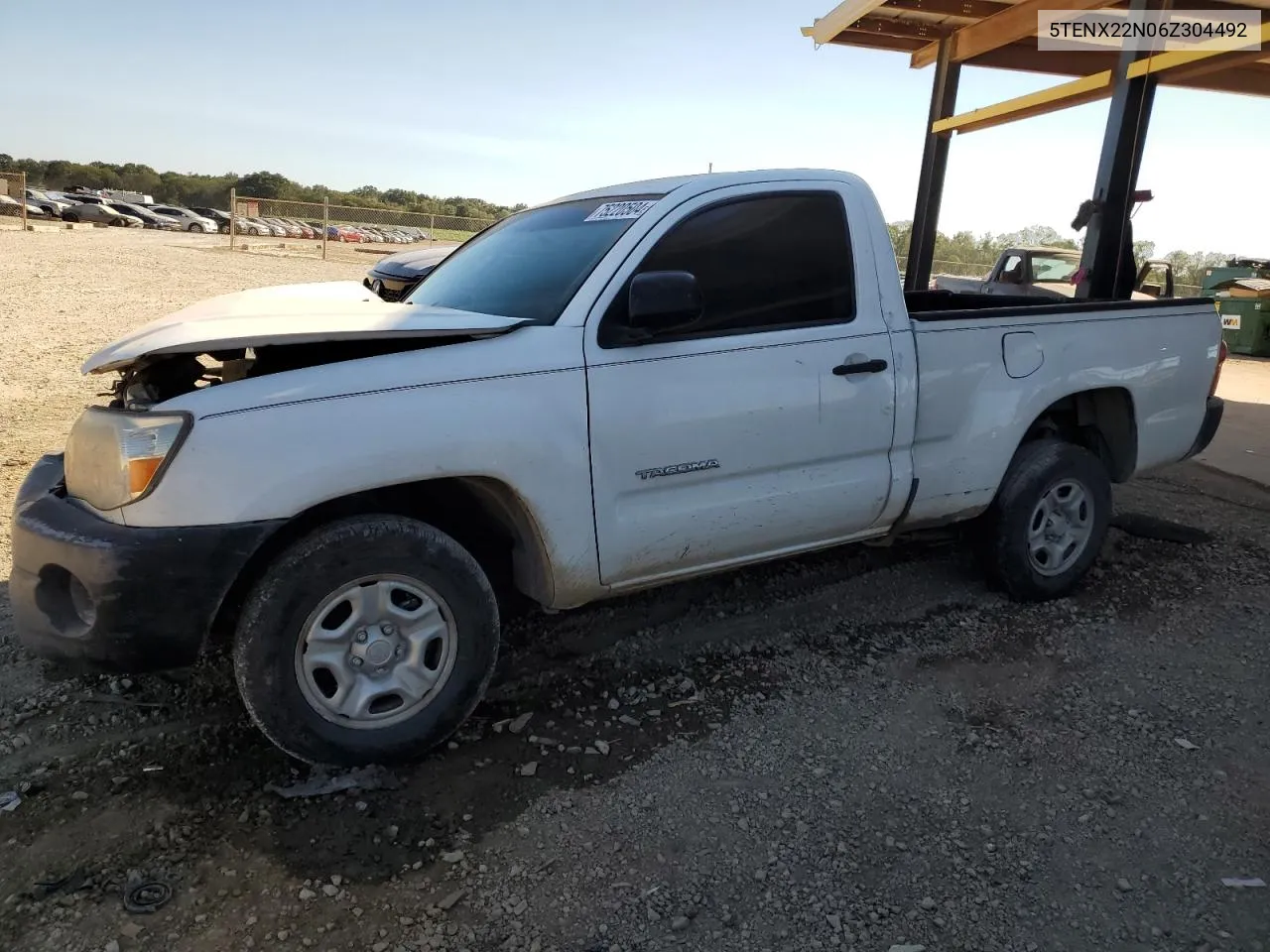 2006 Toyota Tacoma VIN: 5TENX22N06Z304492 Lot: 75220504