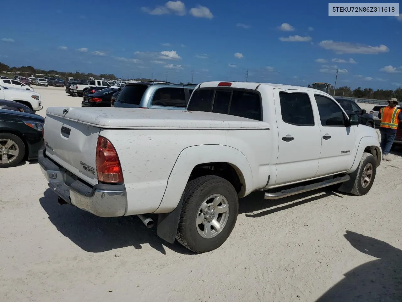 2006 Toyota Tacoma Double Cab Prerunner Long Bed VIN: 5TEKU72N86Z311618 Lot: 77119364