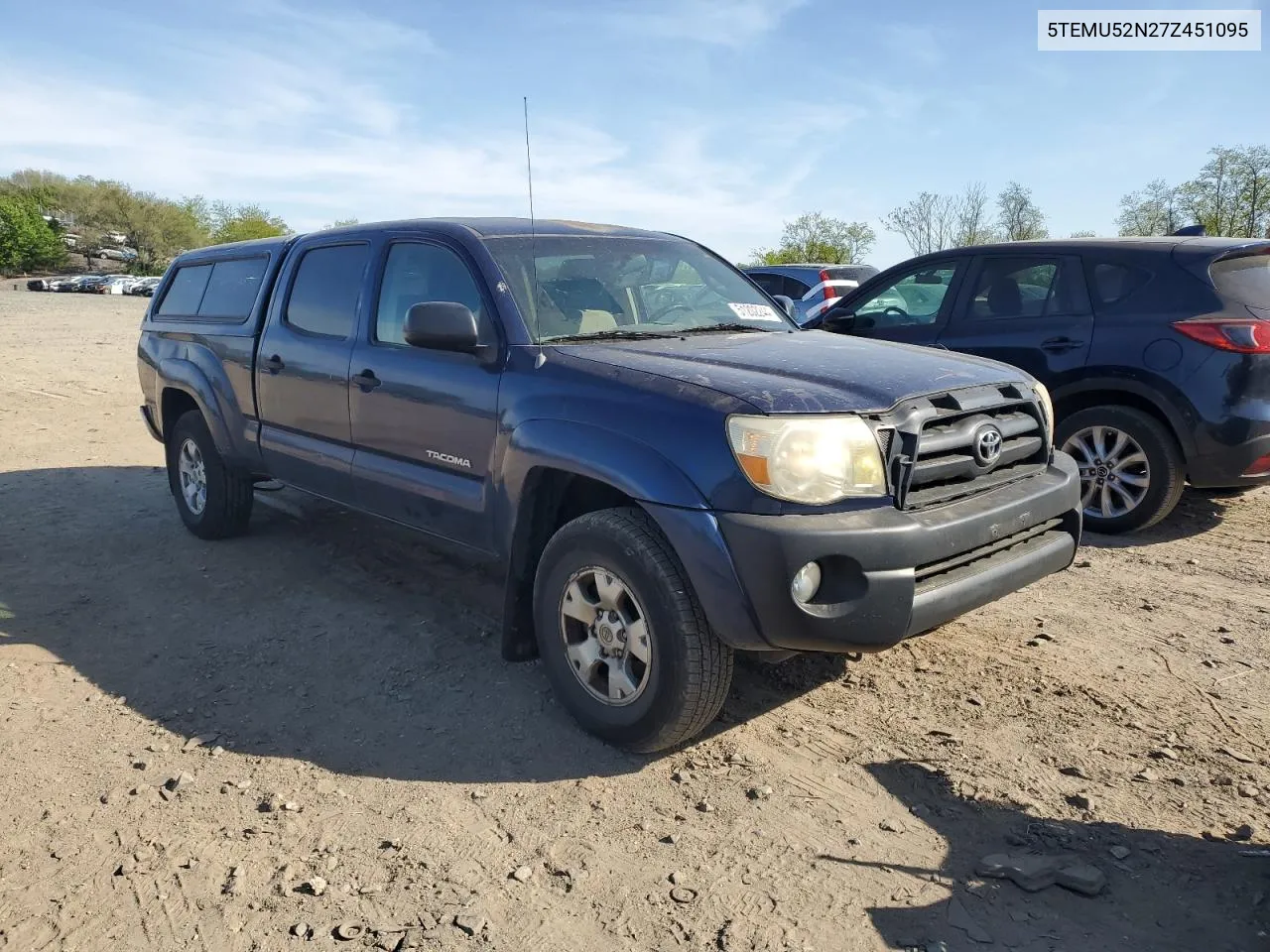 2007 Toyota Tacoma Double Cab Long Bed VIN: 5TEMU52N27Z451095 Lot: 51202244