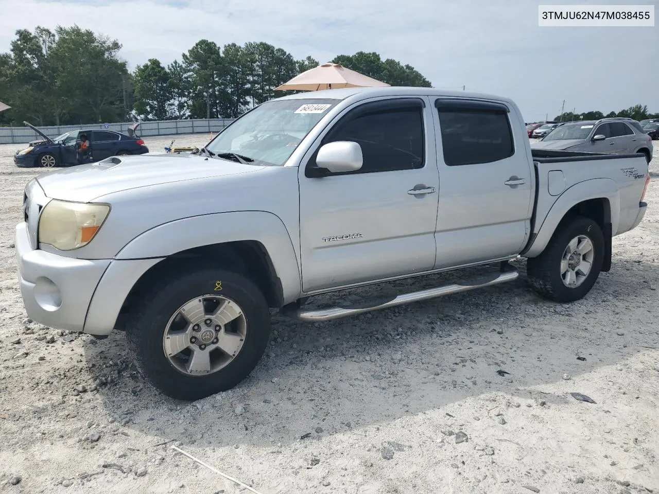 2007 Toyota Tacoma Double Cab Prerunner VIN: 3TMJU62N47M038455 Lot: 64913444