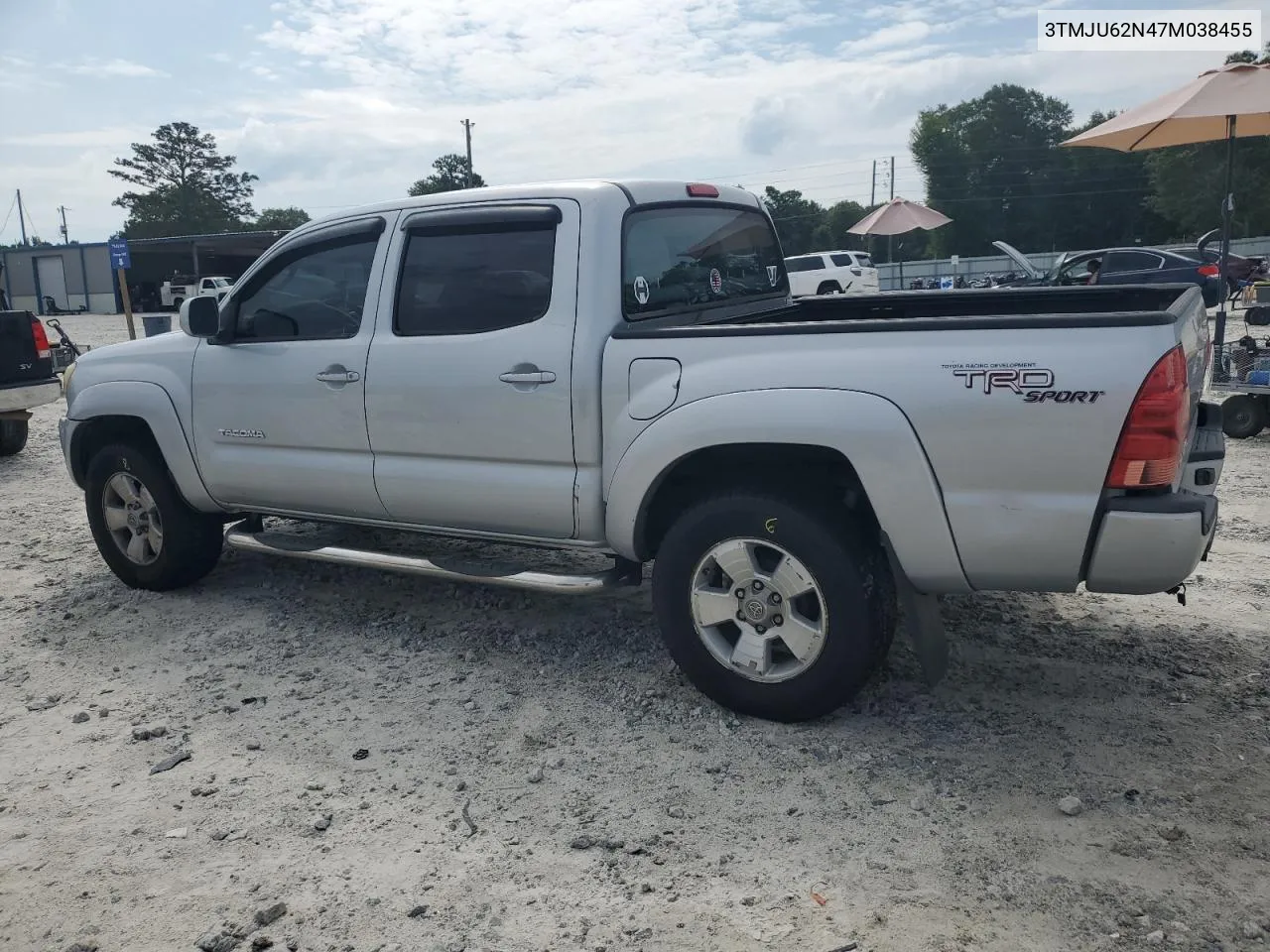 2007 Toyota Tacoma Double Cab Prerunner VIN: 3TMJU62N47M038455 Lot: 64913444