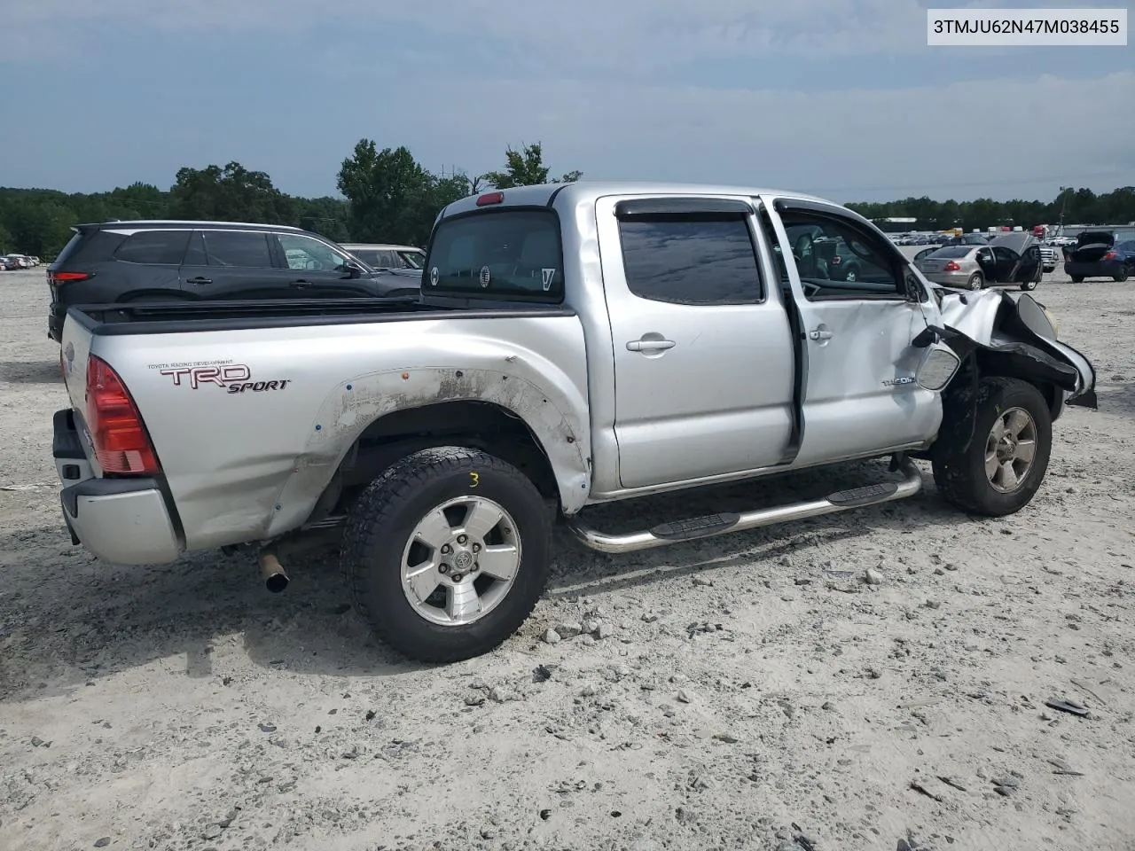 2007 Toyota Tacoma Double Cab Prerunner VIN: 3TMJU62N47M038455 Lot: 64913444