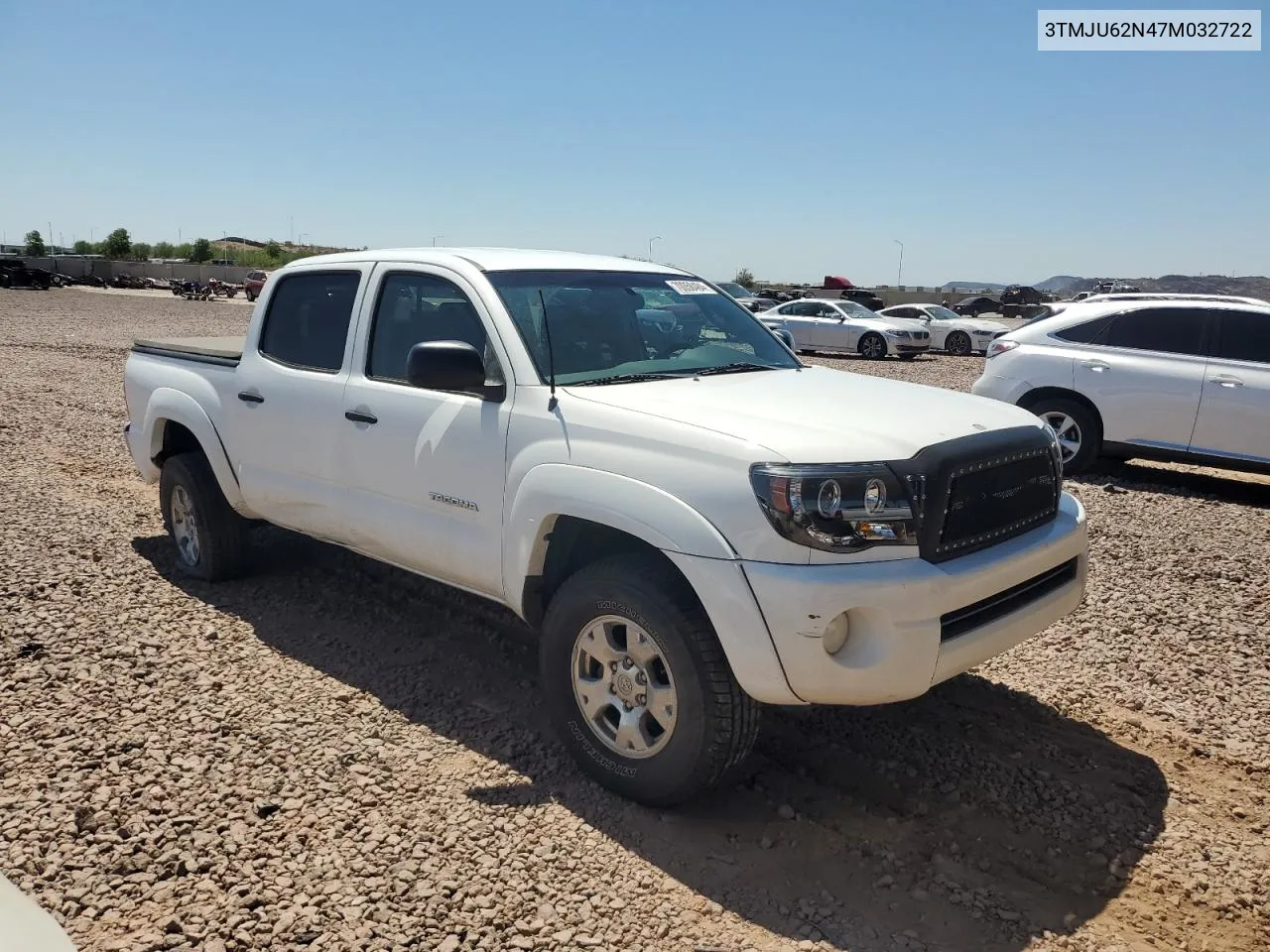 2007 Toyota Tacoma Double Cab Prerunner VIN: 3TMJU62N47M032722 Lot: 70058484