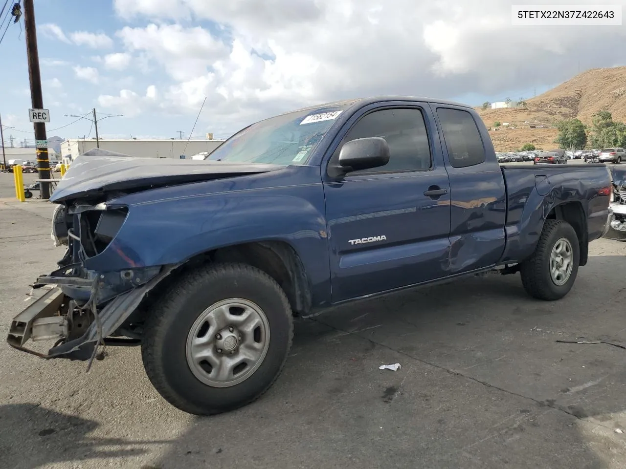 2007 Toyota Tacoma Access Cab VIN: 5TETX22N37Z422643 Lot: 71582154