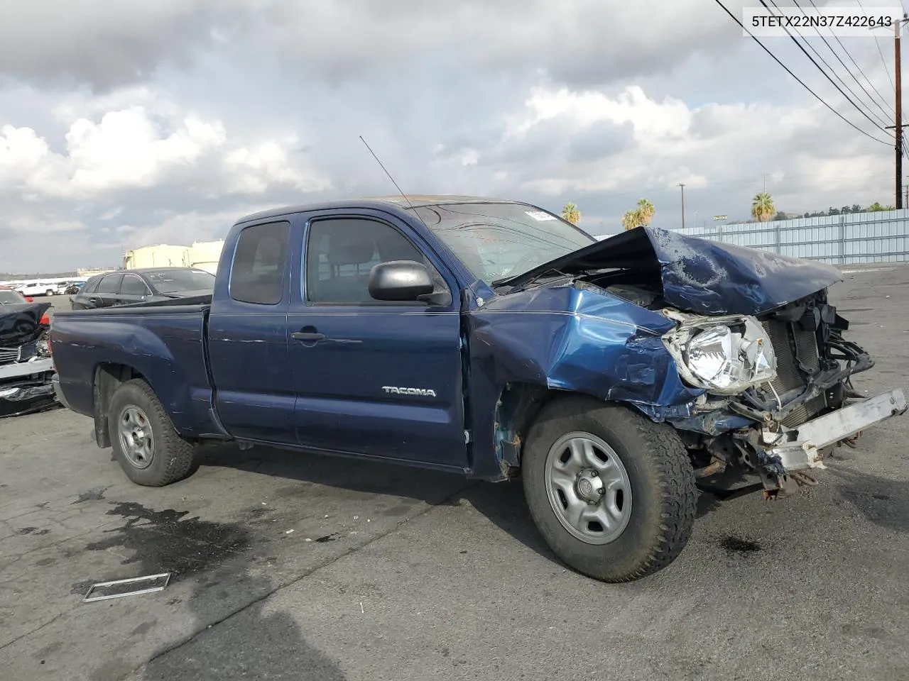 2007 Toyota Tacoma Access Cab VIN: 5TETX22N37Z422643 Lot: 71582154