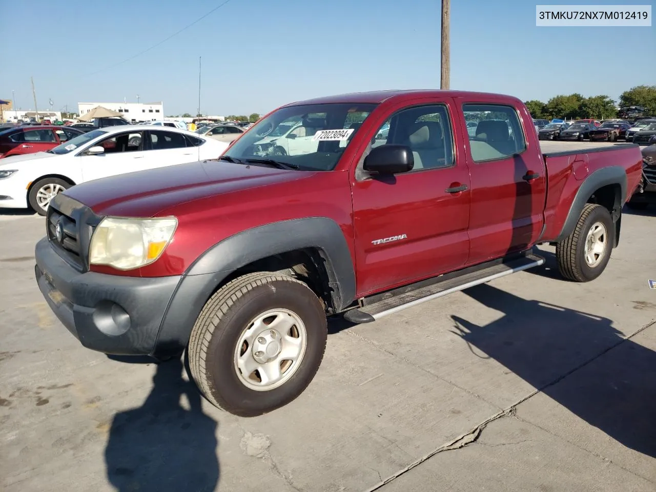 2007 Toyota Tacoma Double Cab Prerunner Long Bed VIN: 3TMKU72NX7M012419 Lot: 72023094