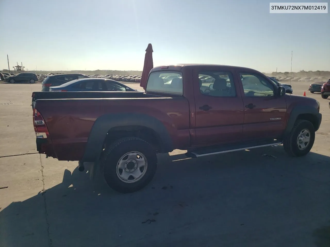 2007 Toyota Tacoma Double Cab Prerunner Long Bed VIN: 3TMKU72NX7M012419 Lot: 72023094