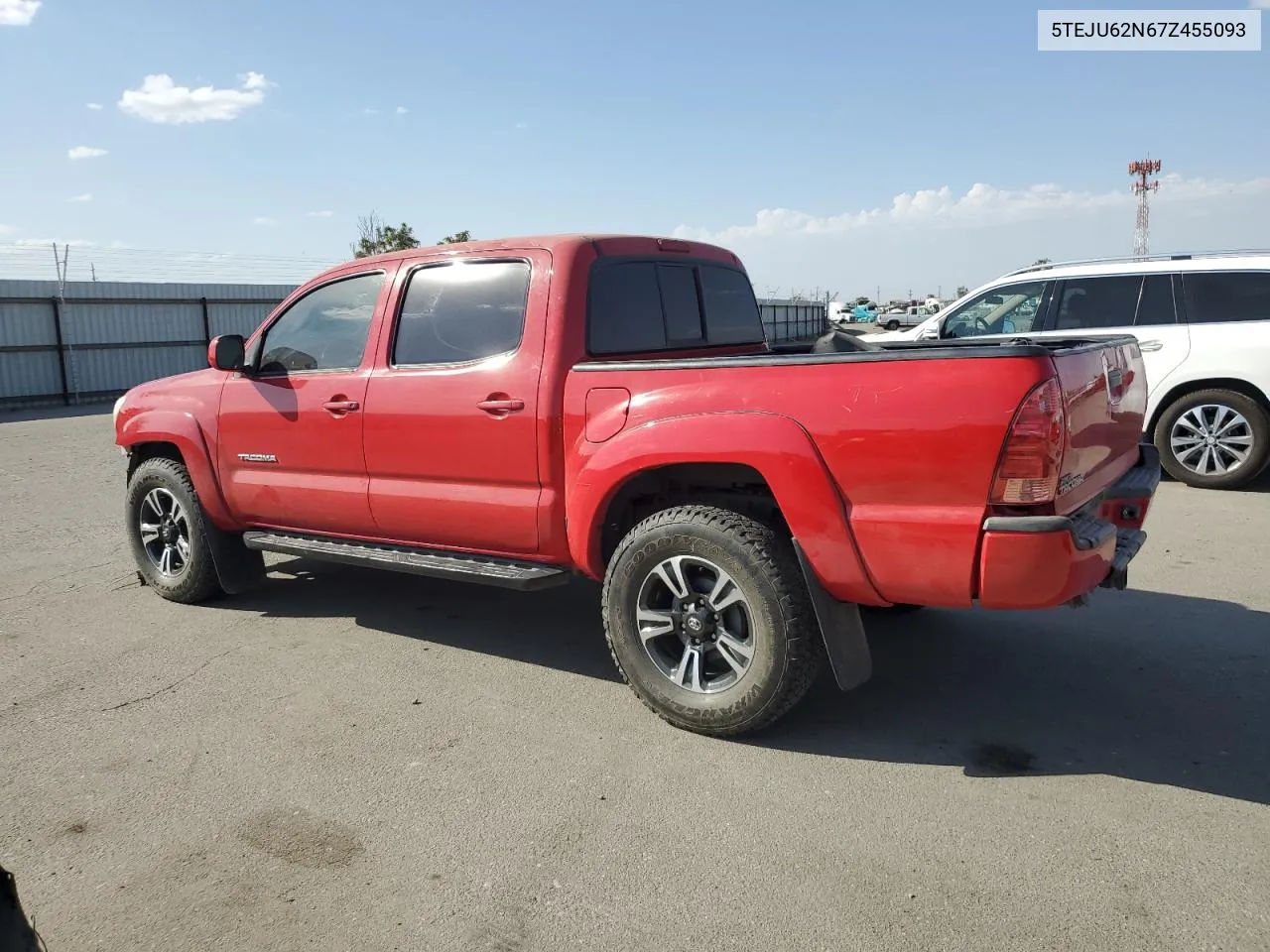 2007 Toyota Tacoma Double Cab Prerunner VIN: 5TEJU62N67Z455093 Lot: 72284974