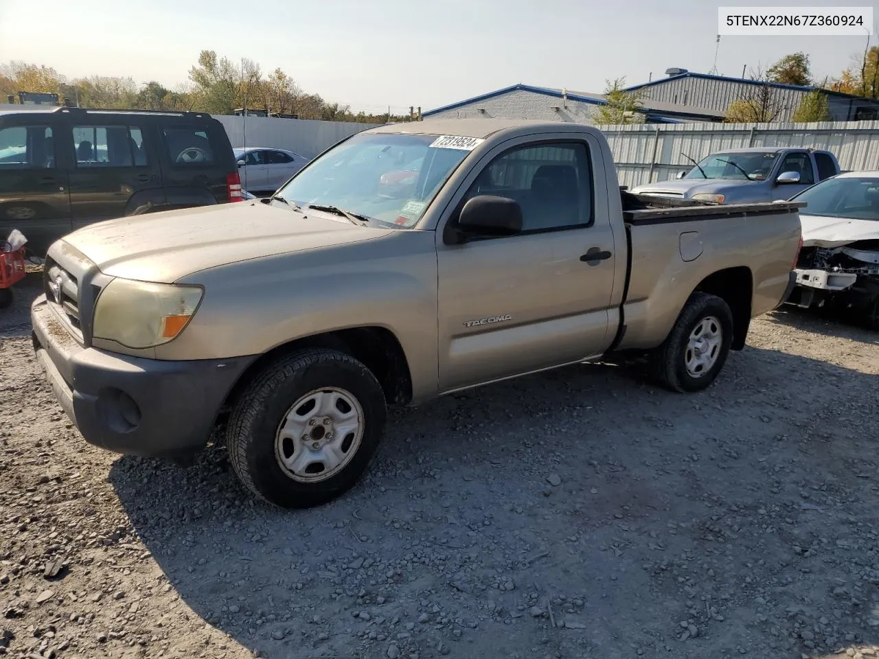 2007 Toyota Tacoma VIN: 5TENX22N67Z360924 Lot: 72319524