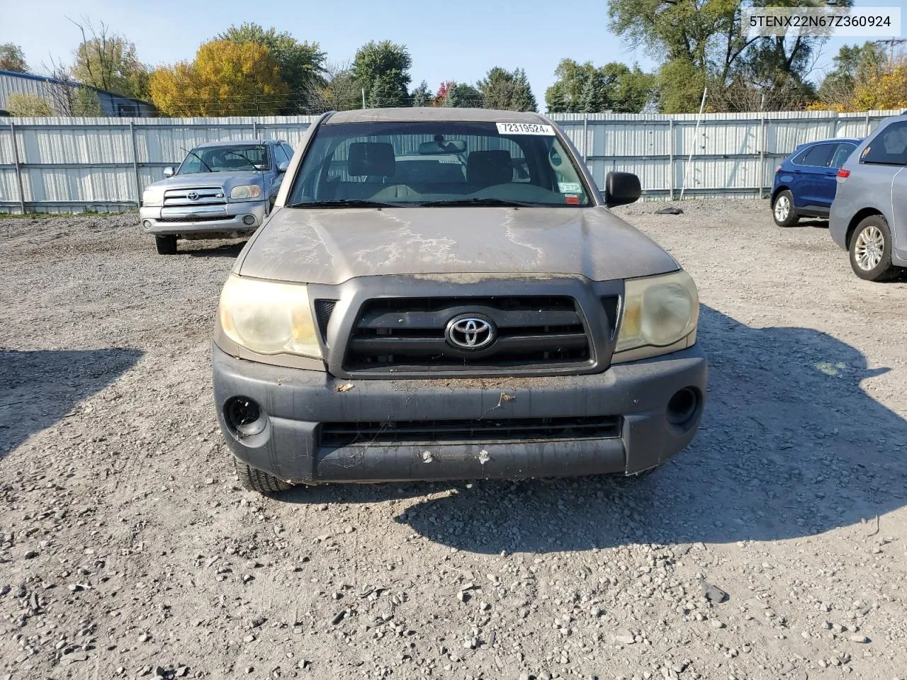 2007 Toyota Tacoma VIN: 5TENX22N67Z360924 Lot: 72319524