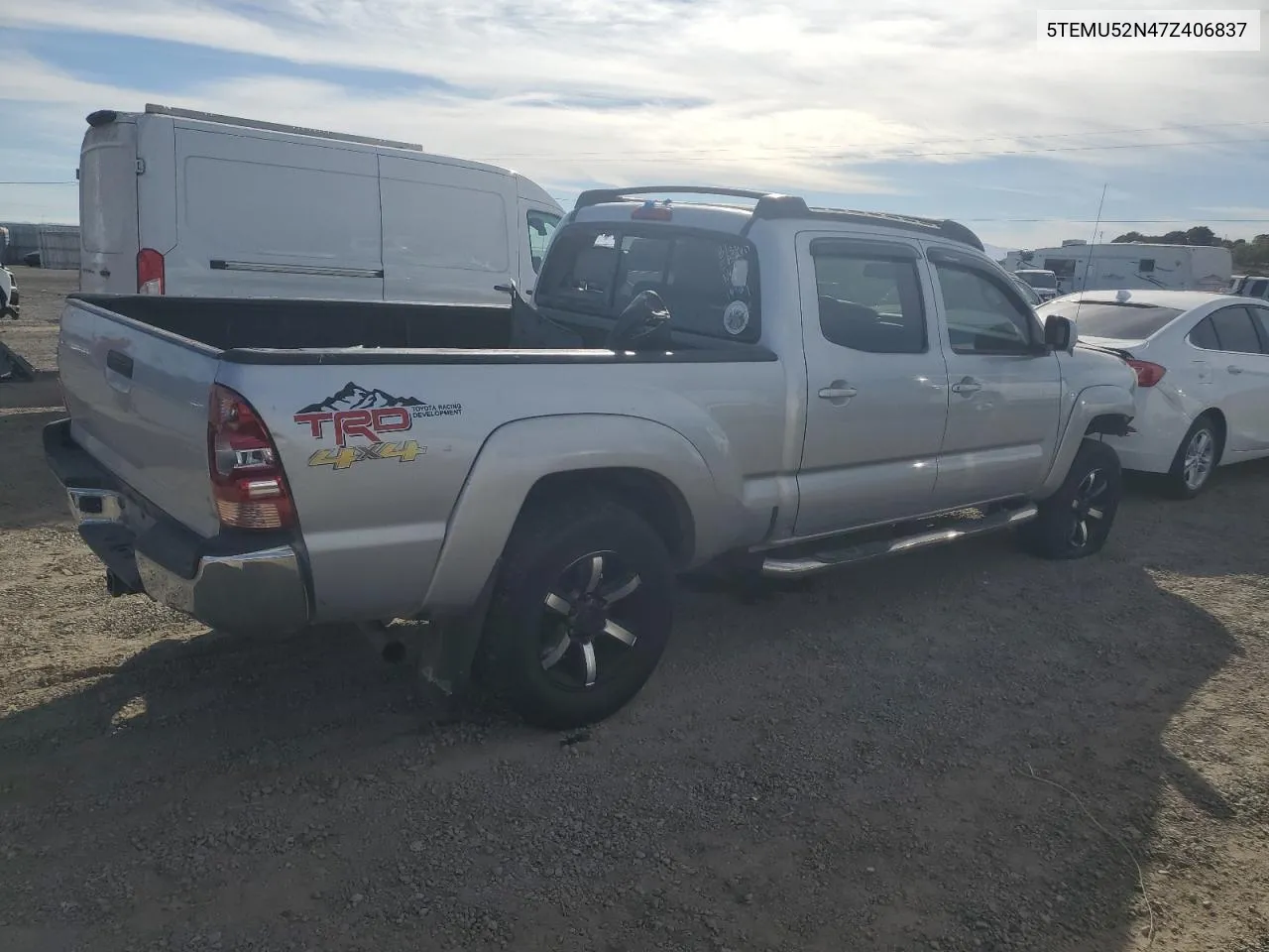 2007 Toyota Tacoma Double Cab Long Bed VIN: 5TEMU52N47Z406837 Lot: 75342724