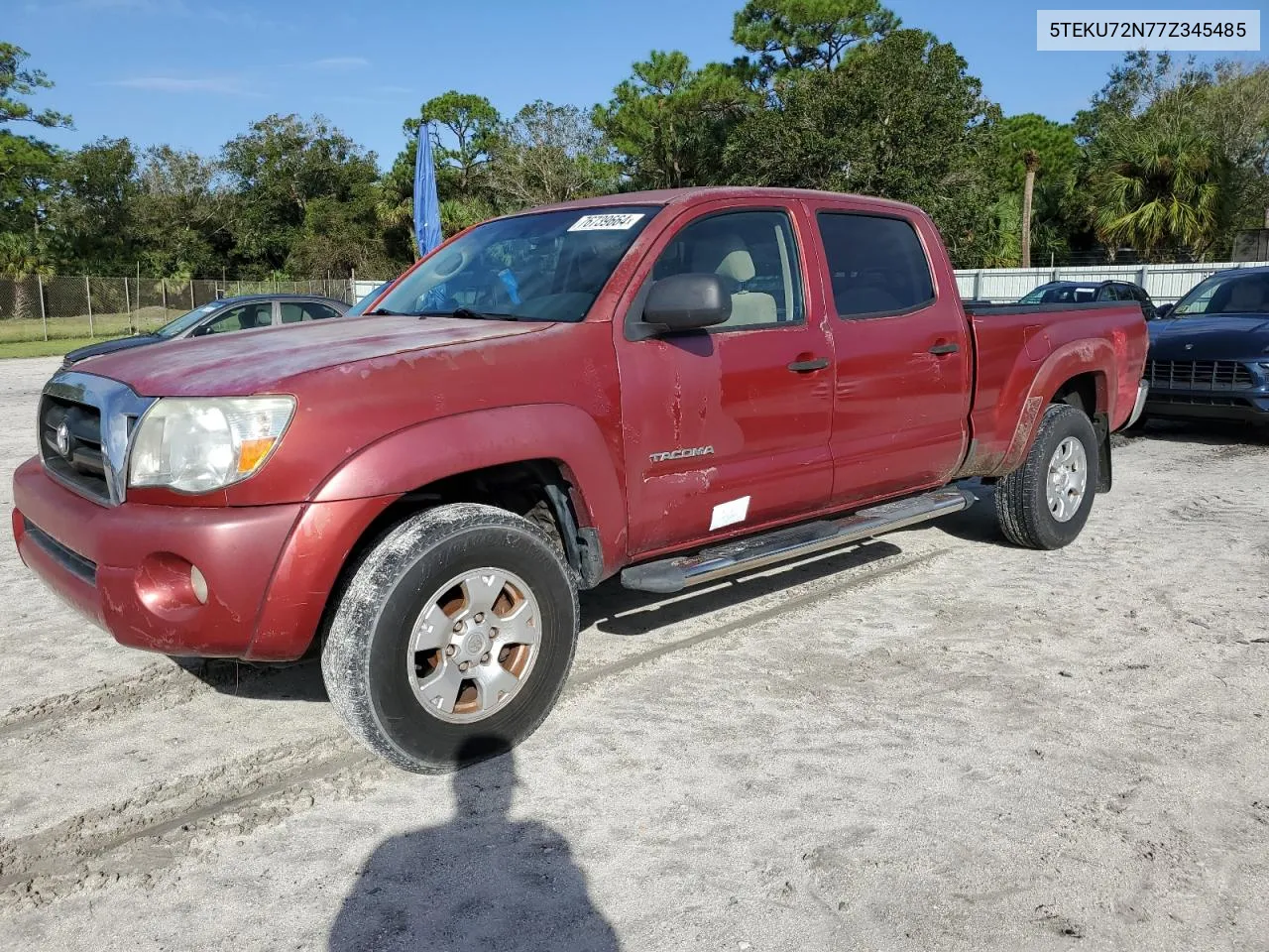 2007 Toyota Tacoma Double Cab Prerunner Long Bed VIN: 5TEKU72N77Z345485 Lot: 76739664