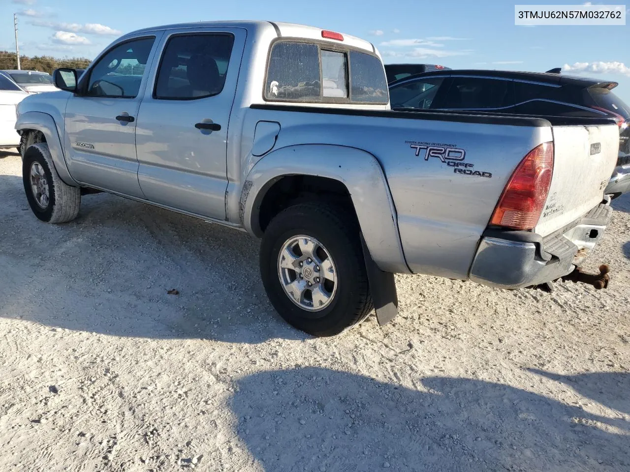 2007 Toyota Tacoma Double Cab Prerunner VIN: 3TMJU62N57M032762 Lot: 78135154