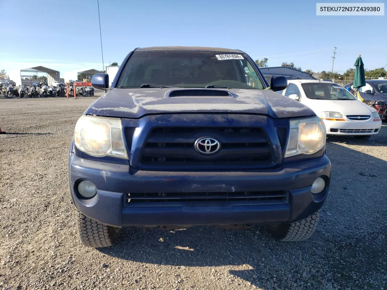 2007 Toyota Tacoma Double Cab Prerunner Long Bed VIN: 5TEKU72N37Z439380 Lot: 80761434