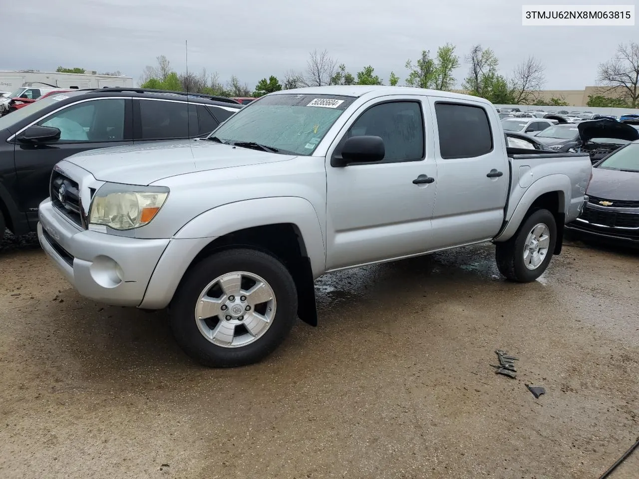 2008 Toyota Tacoma Double Cab Prerunner VIN: 3TMJU62NX8M063815 Lot: 50365604