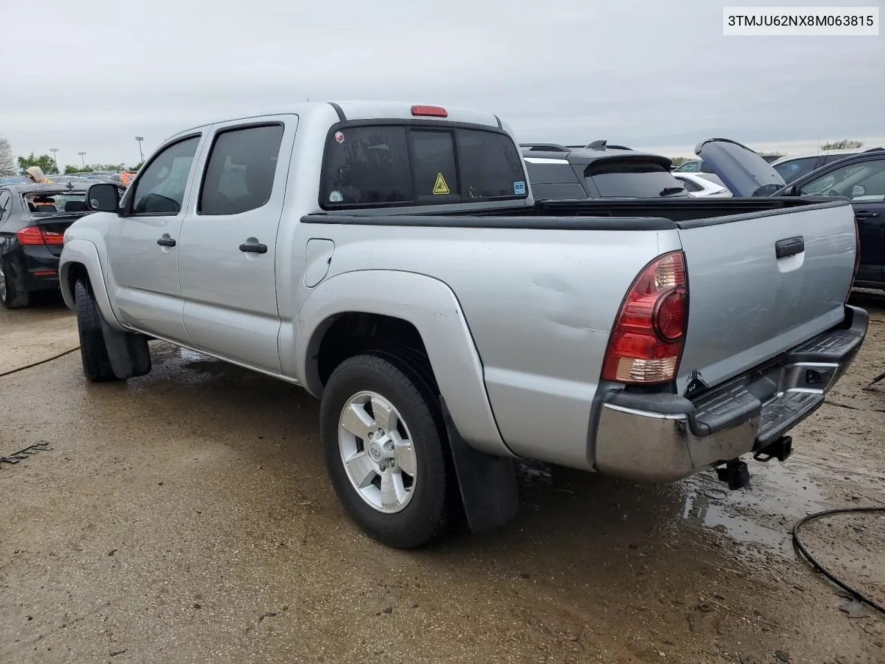 2008 Toyota Tacoma Double Cab Prerunner VIN: 3TMJU62NX8M063815 Lot: 50365604