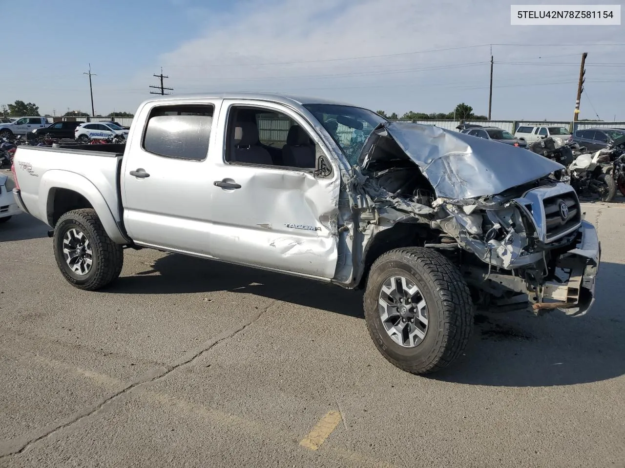 2008 Toyota Tacoma Double Cab VIN: 5TELU42N78Z581154 Lot: 68556234