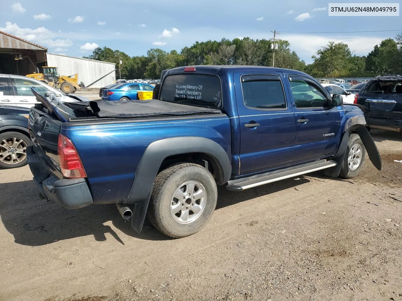 2008 Toyota Tacoma Double Cab Prerunner VIN: 3TMJU62N48M049795 Lot: 68987684