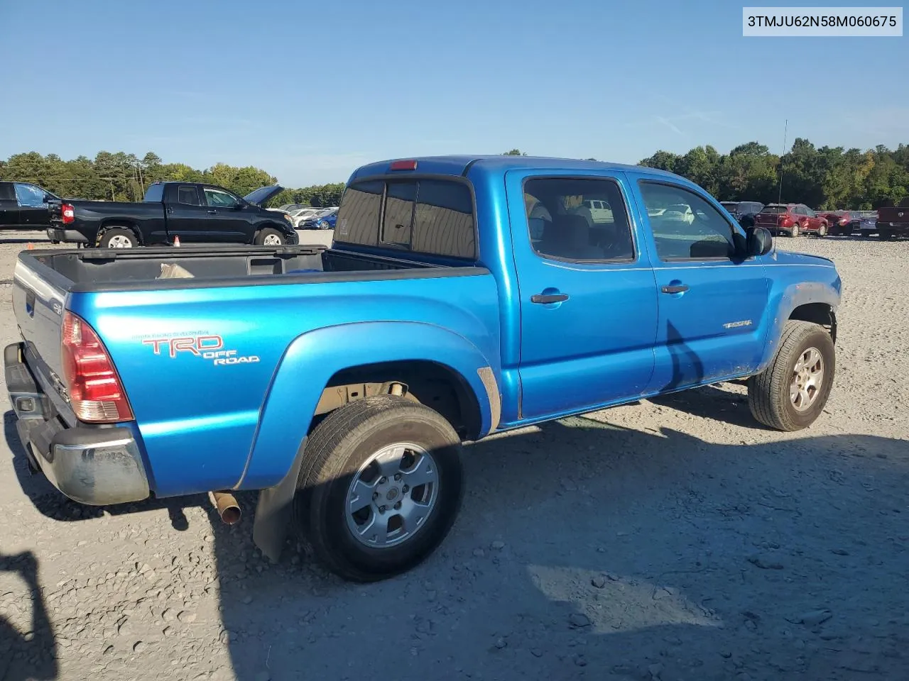 2008 Toyota Tacoma Double Cab Prerunner VIN: 3TMJU62N58M060675 Lot: 69560504