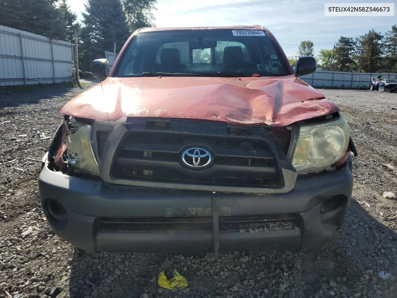 2008 Toyota Tacoma Access Cab VIN: 5TEUX42N58Z546673 Lot: 70522664