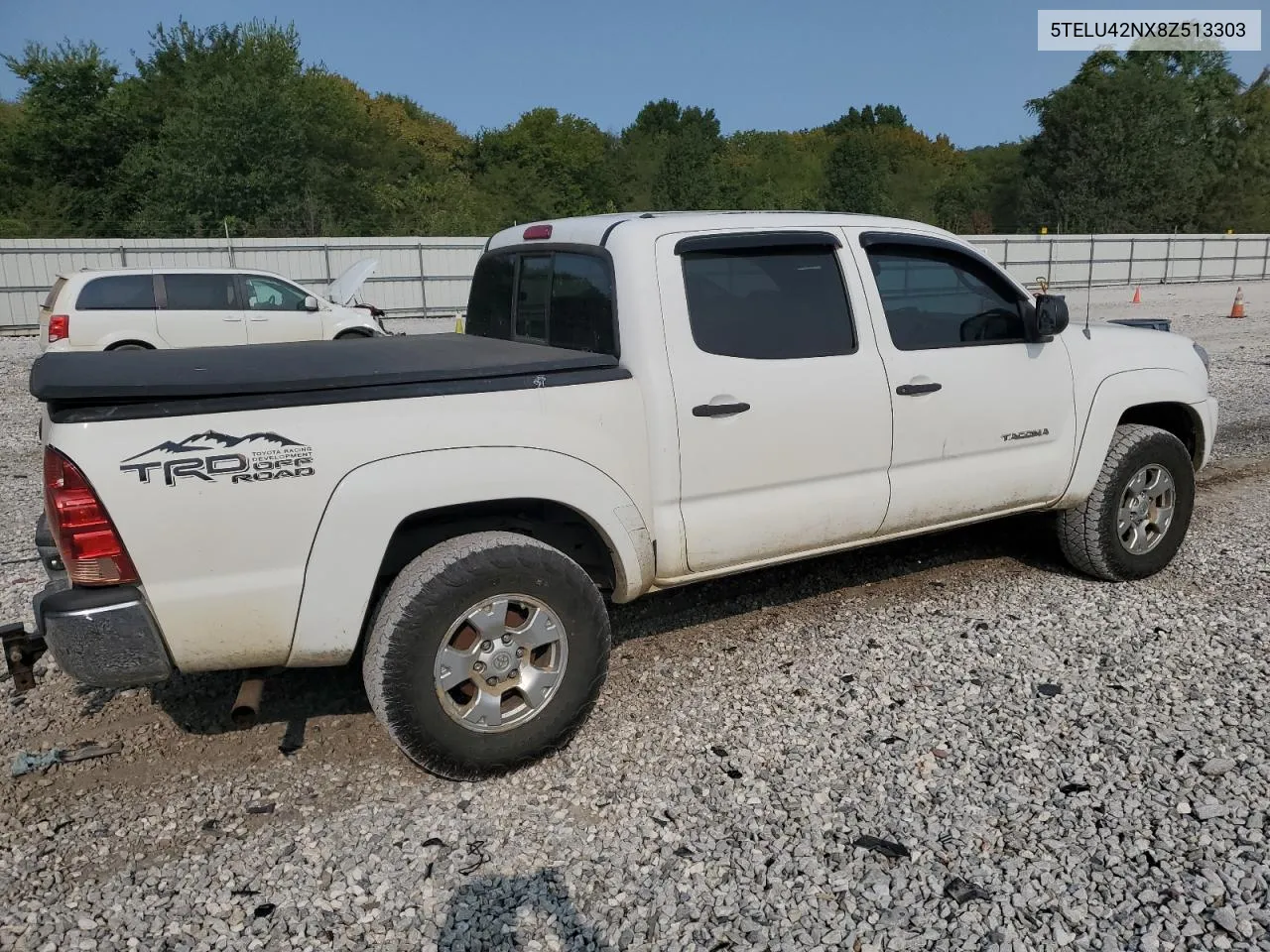 2008 Toyota Tacoma Double Cab VIN: 5TELU42NX8Z513303 Lot: 70965634