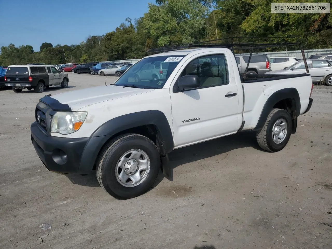 2008 Toyota Tacoma VIN: 5TEPX42N78Z561706 Lot: 71705814