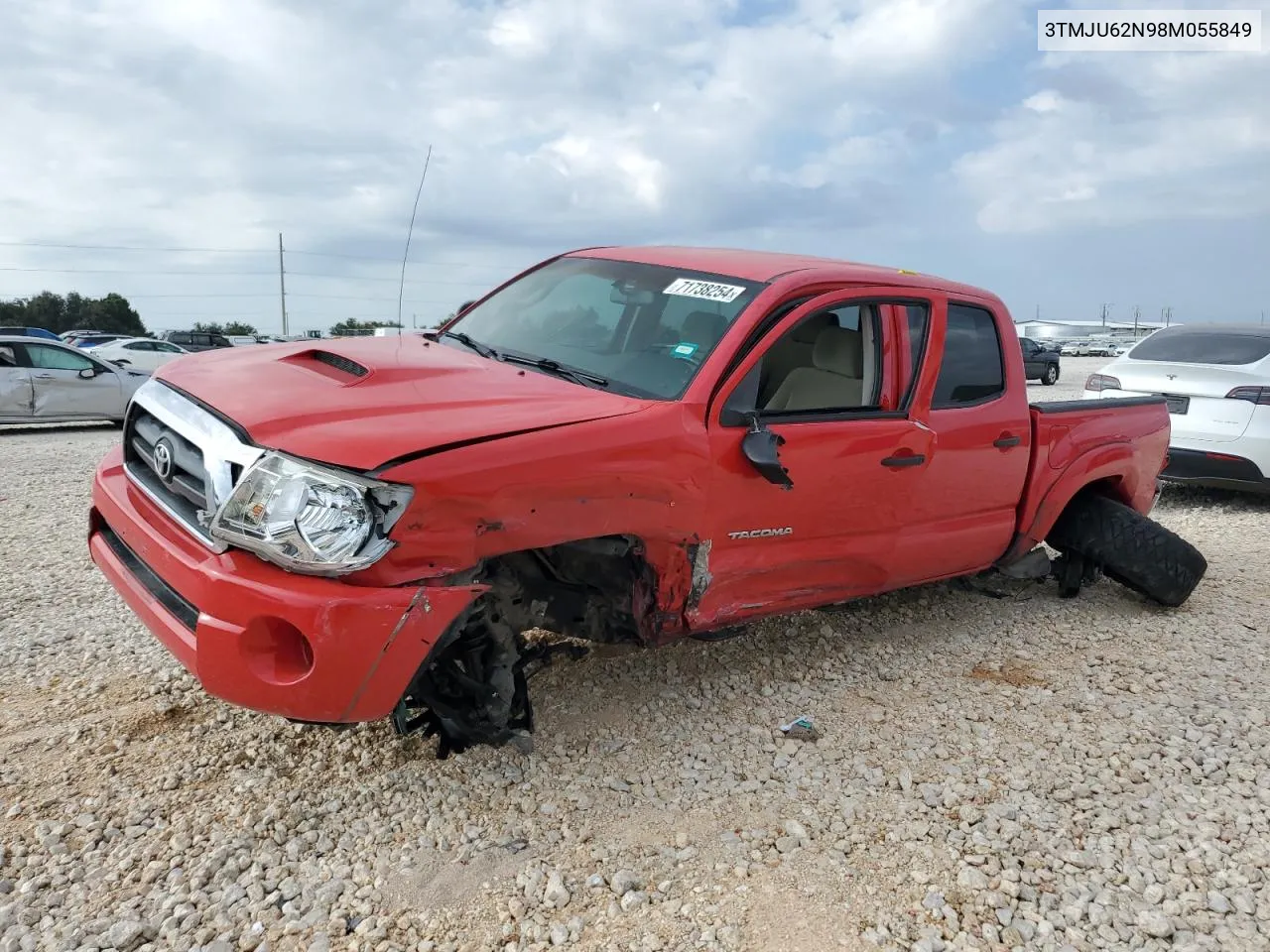 2008 Toyota Tacoma Double Cab Prerunner VIN: 3TMJU62N98M055849 Lot: 71738254