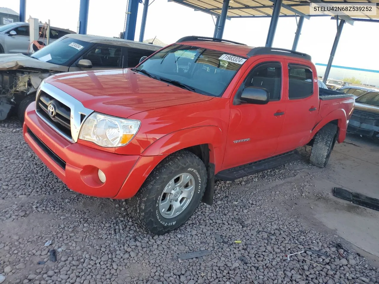 2008 Toyota Tacoma Double Cab VIN: 5TELU42N68Z539252 Lot: 71983324