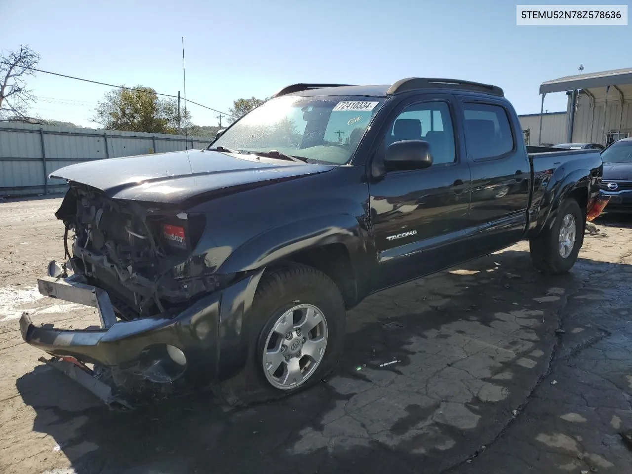 2008 Toyota Tacoma Double Cab Long Bed VIN: 5TEMU52N78Z578636 Lot: 72410334