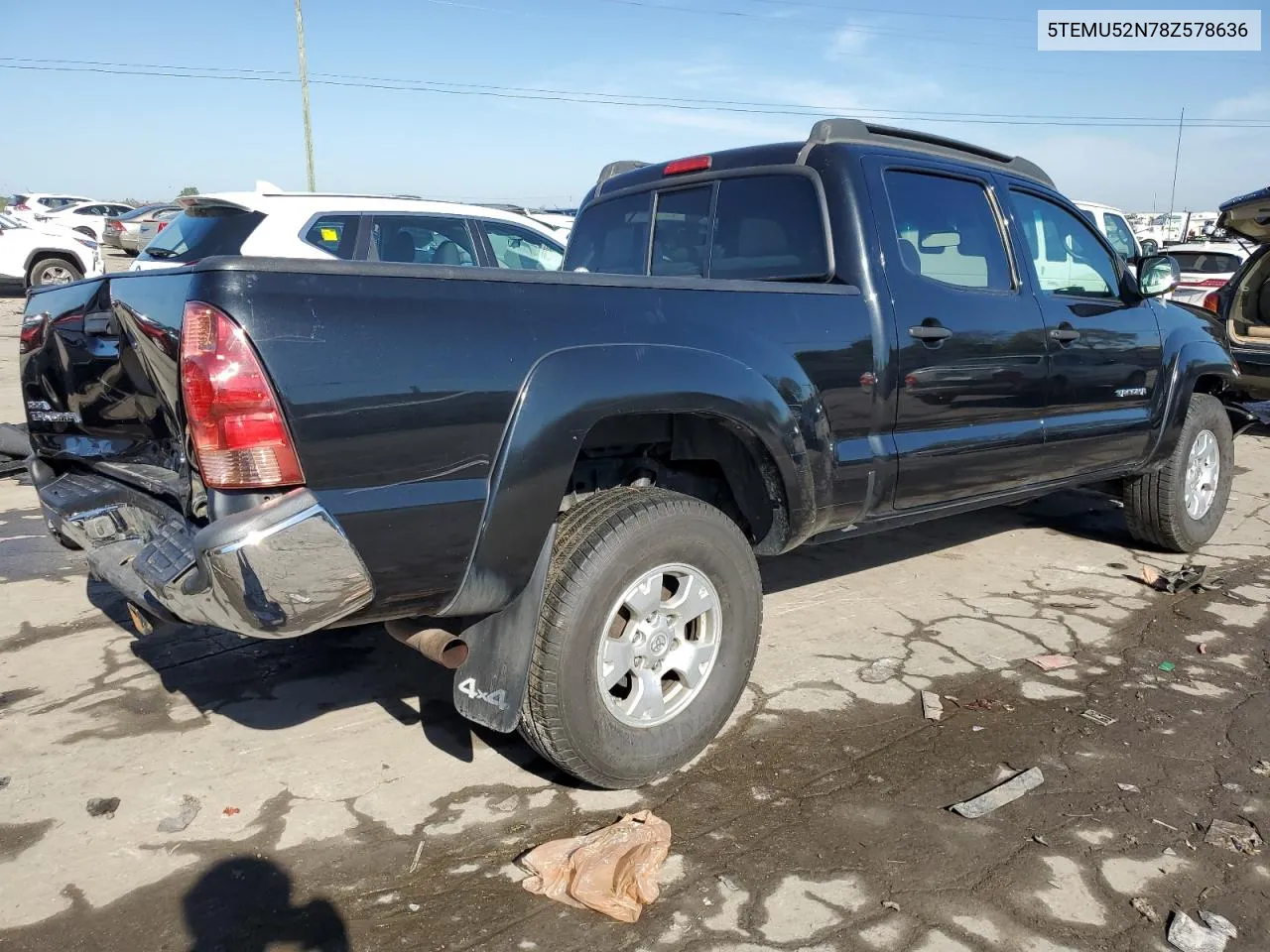 2008 Toyota Tacoma Double Cab Long Bed VIN: 5TEMU52N78Z578636 Lot: 72410334