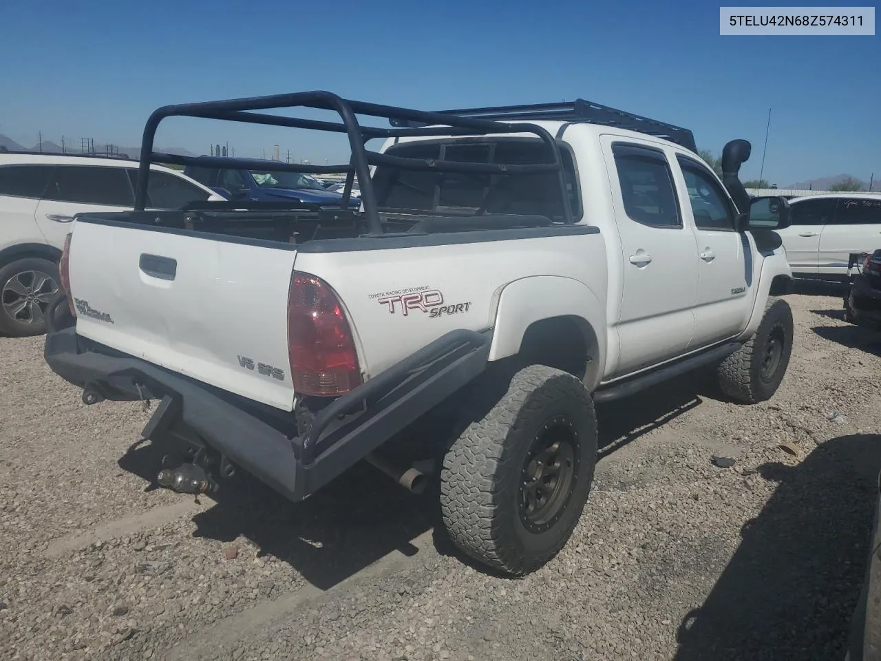 2008 Toyota Tacoma Double Cab VIN: 5TELU42N68Z574311 Lot: 72472954